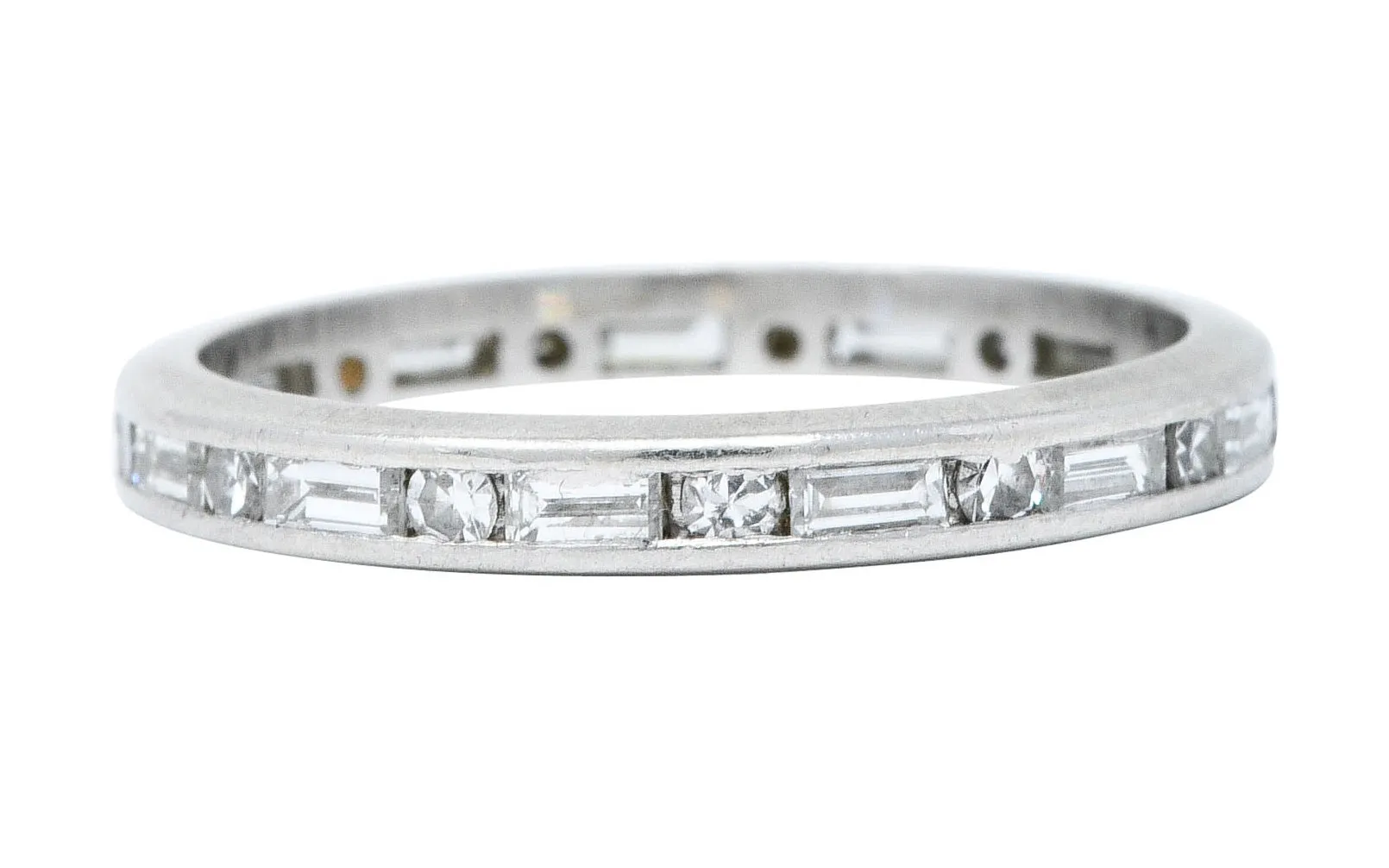 1930's Art Deco 1.00 CTW Diamond Platinum Eternity Band Ring