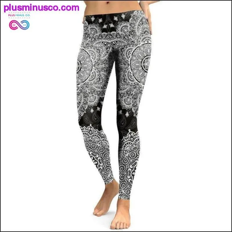 3D printed paisley mosaic leggings - women's yoga skinny leggings.