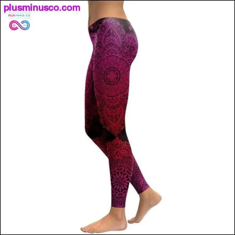 3D printed paisley mosaic leggings - women's yoga skinny leggings.