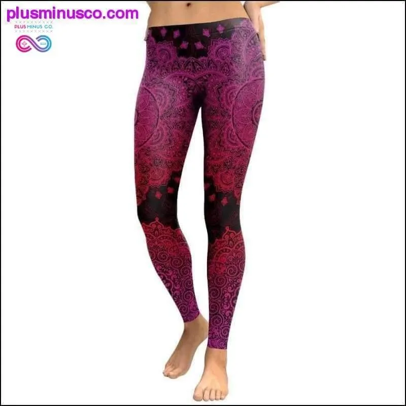 3D printed paisley mosaic leggings - women's yoga skinny leggings.