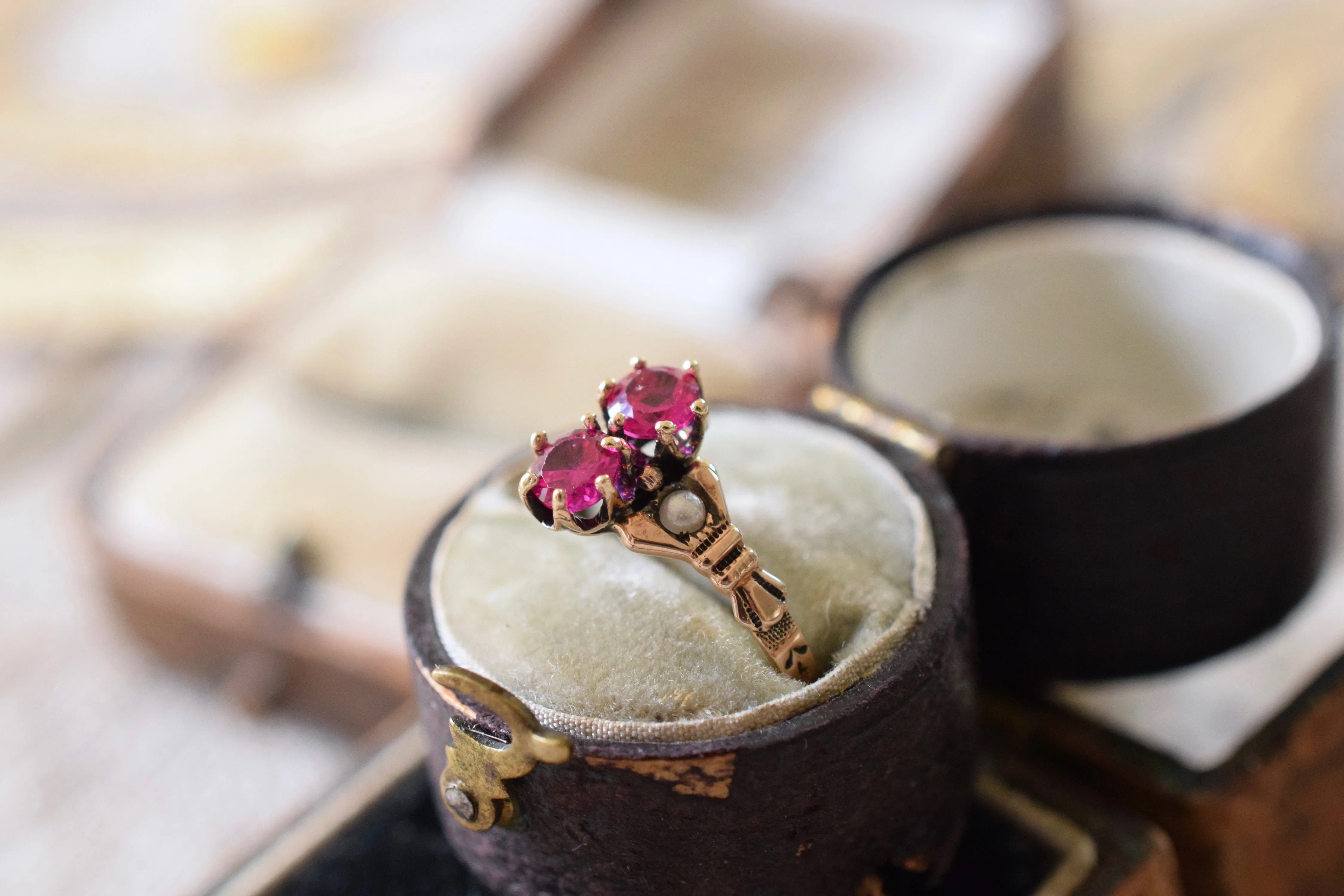 antique Victorian ruby ring 14K