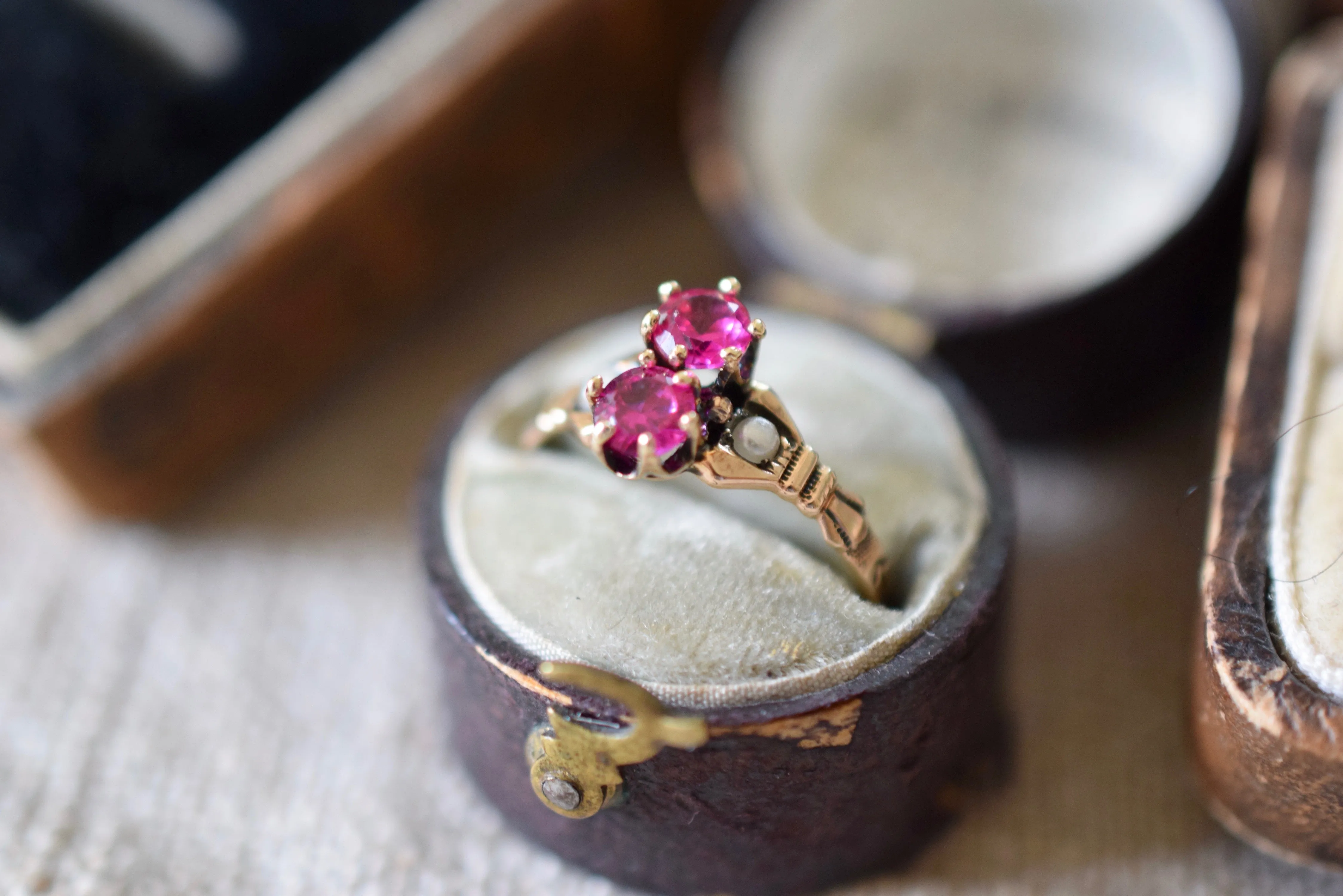 antique Victorian ruby ring 14K