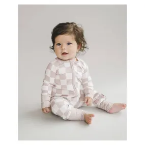 Bamboo beige checkered romper.