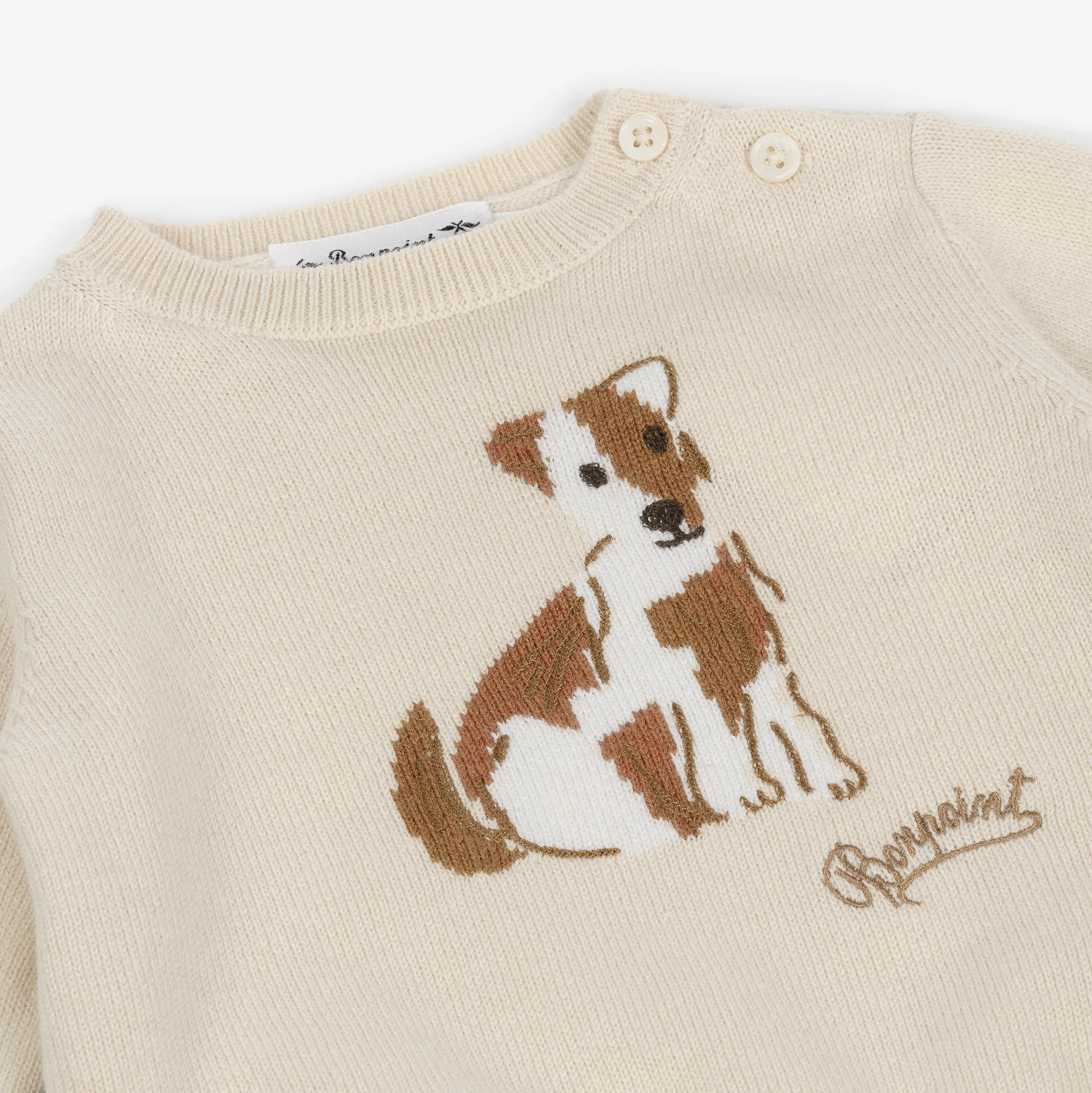 Beige Wool Knit Dog Sweater