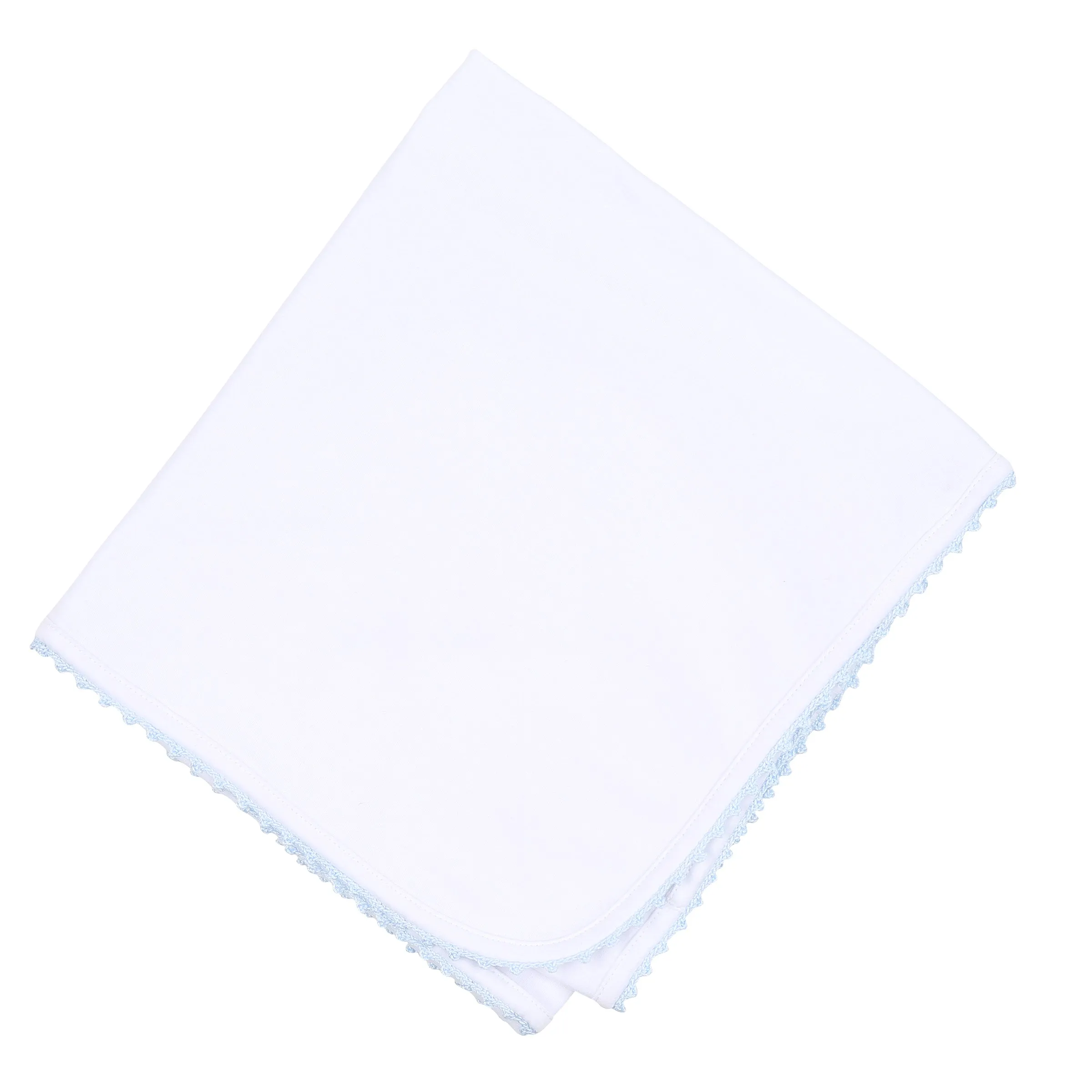 Blue Baby Joy Embroidered Receiving Blanket