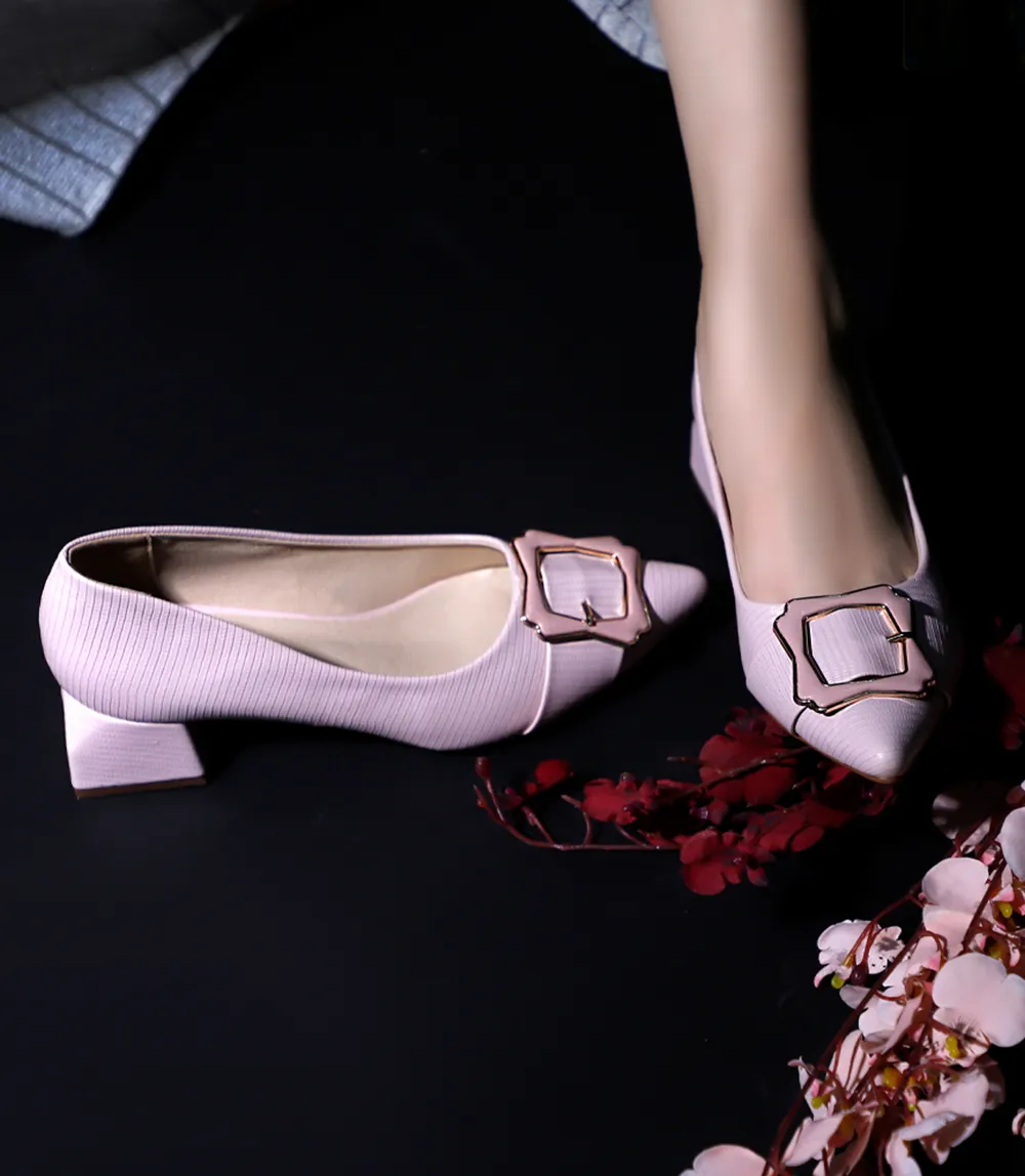 BW8628 Tea Pink Casual Court Shoes for Women