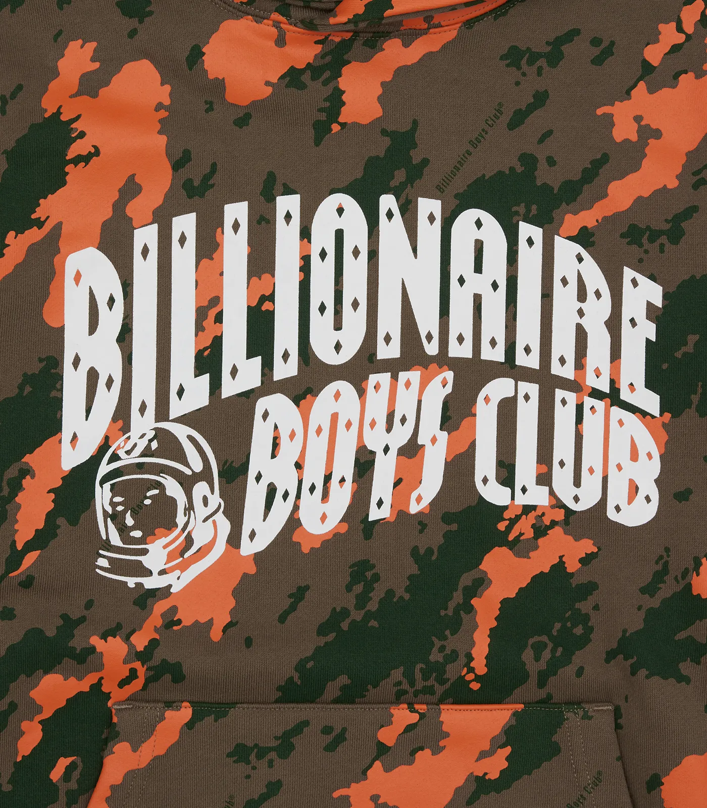 CAMO PRINT ARCH LOGO POPOVER HOOD - GREEN