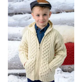 Children's Aran Hooded Zip Cardigan