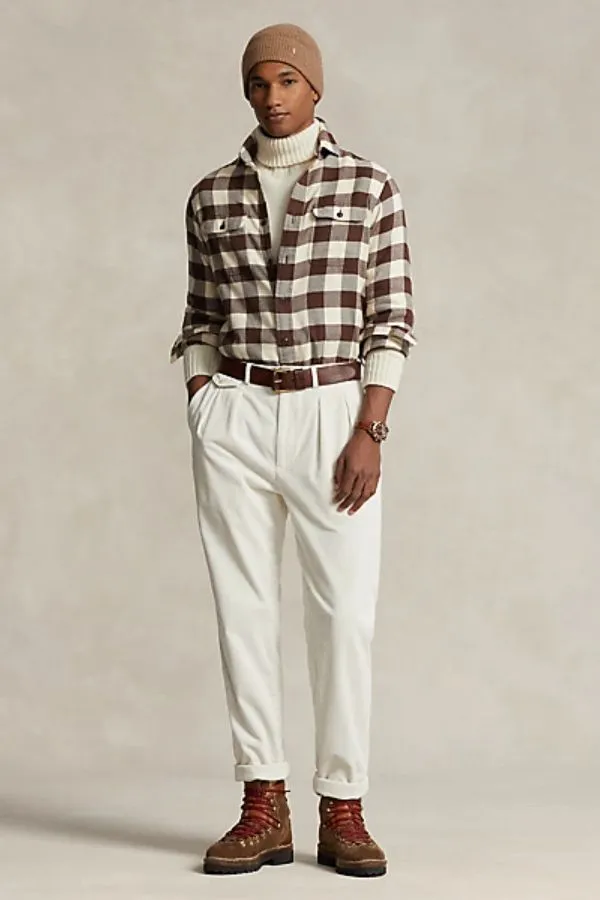Classic Fit Checked Twill Workshirt.