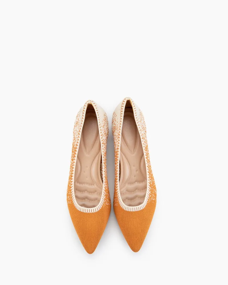 Comfy Chunky Heel Knit Dress Shoes