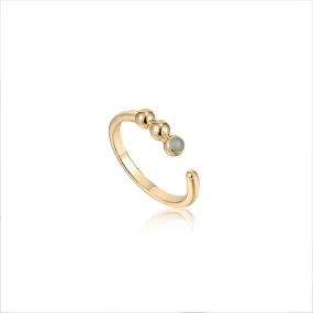 Gold Amazonite Adjustable Ring