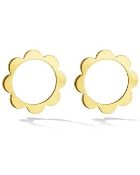 Gold Bloom Triplet Stud Earrings