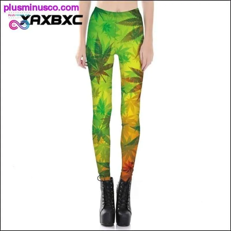 Gradient Rainbow Weed Maple Leaf Elastic Slim Fit