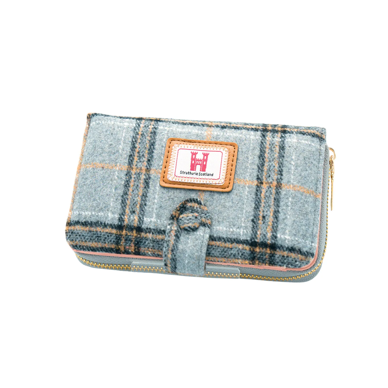 Grey Check Tweed Purse