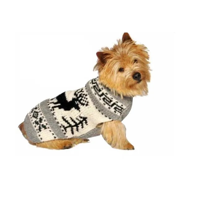Grey Nordic Reindeer Sweater