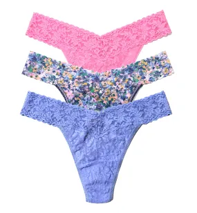 Hanky Panky 3 Pack Signature Lace Original Rise Thong - Staycation.