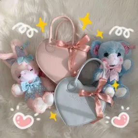 Heart-shaped ribbon mini handbag crossbody bag