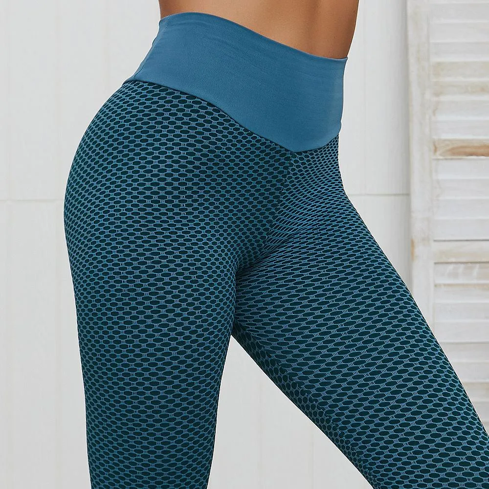 High Waist Patchwork Women's Leggings - Ankle Length - Seamless & Elastic - Perfect for Fitness Activities