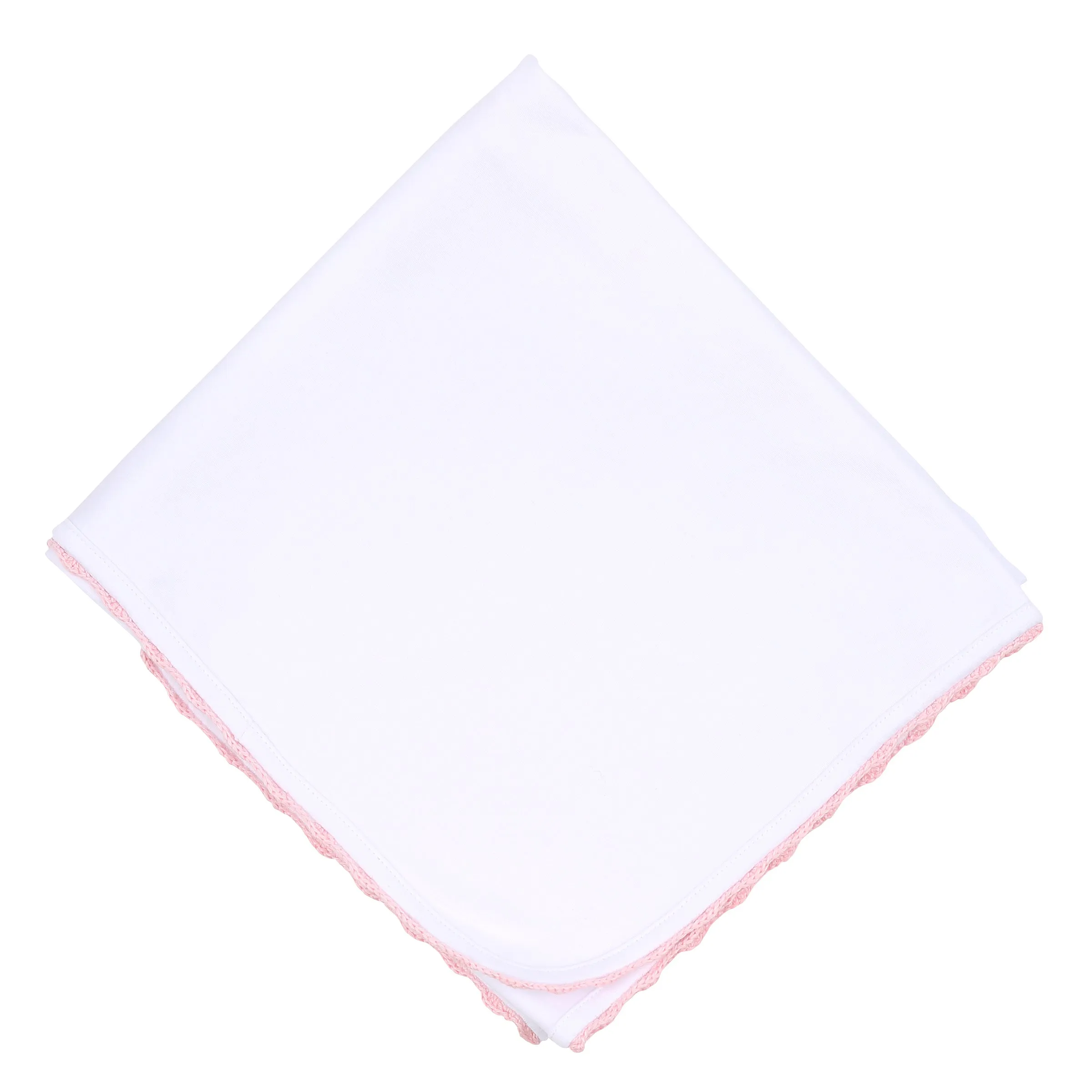 Joyful Baby Pink Embroidered Receiving Blanket