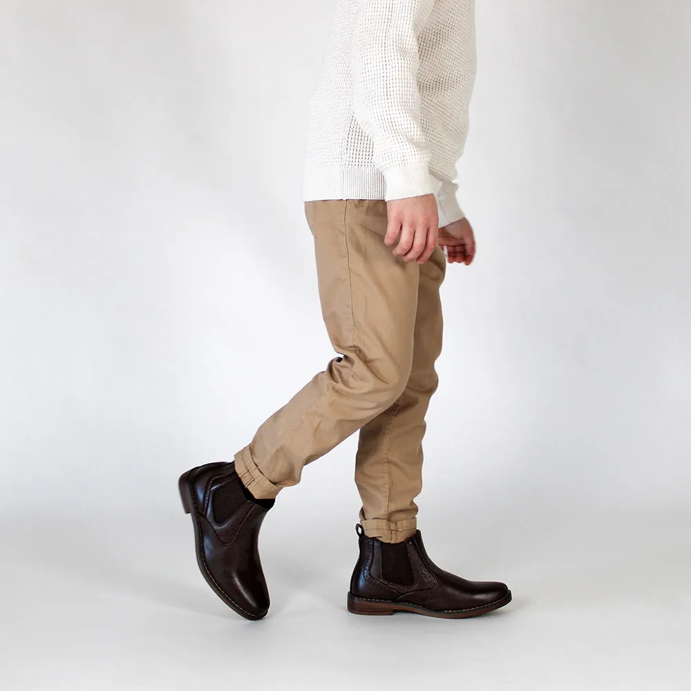 Kids Brown Leather Shoes - Malcom Jr. Collection