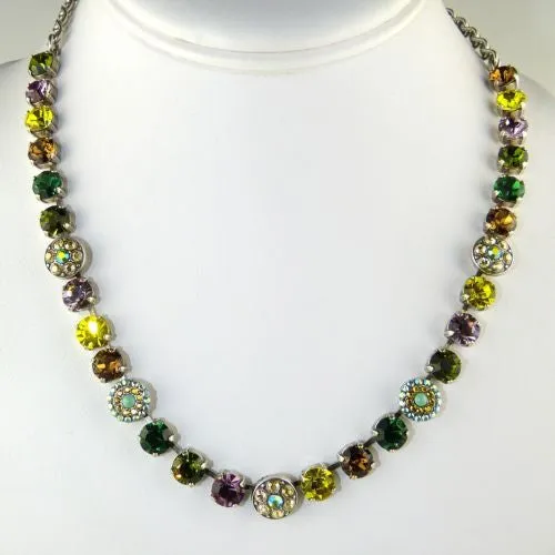 Mariana Necklace 3044/1 1002 - Topaz, Rose, Olivine, Emerald Crystal - Handmade Swarovski