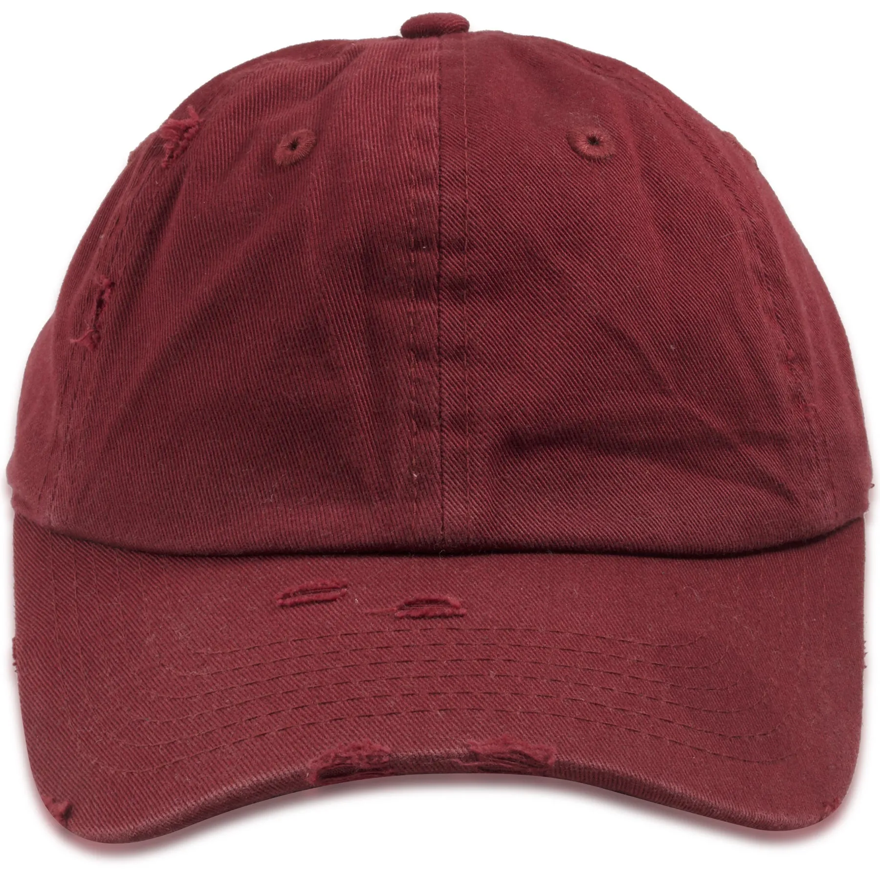 Maroon distressed kid's dad hat