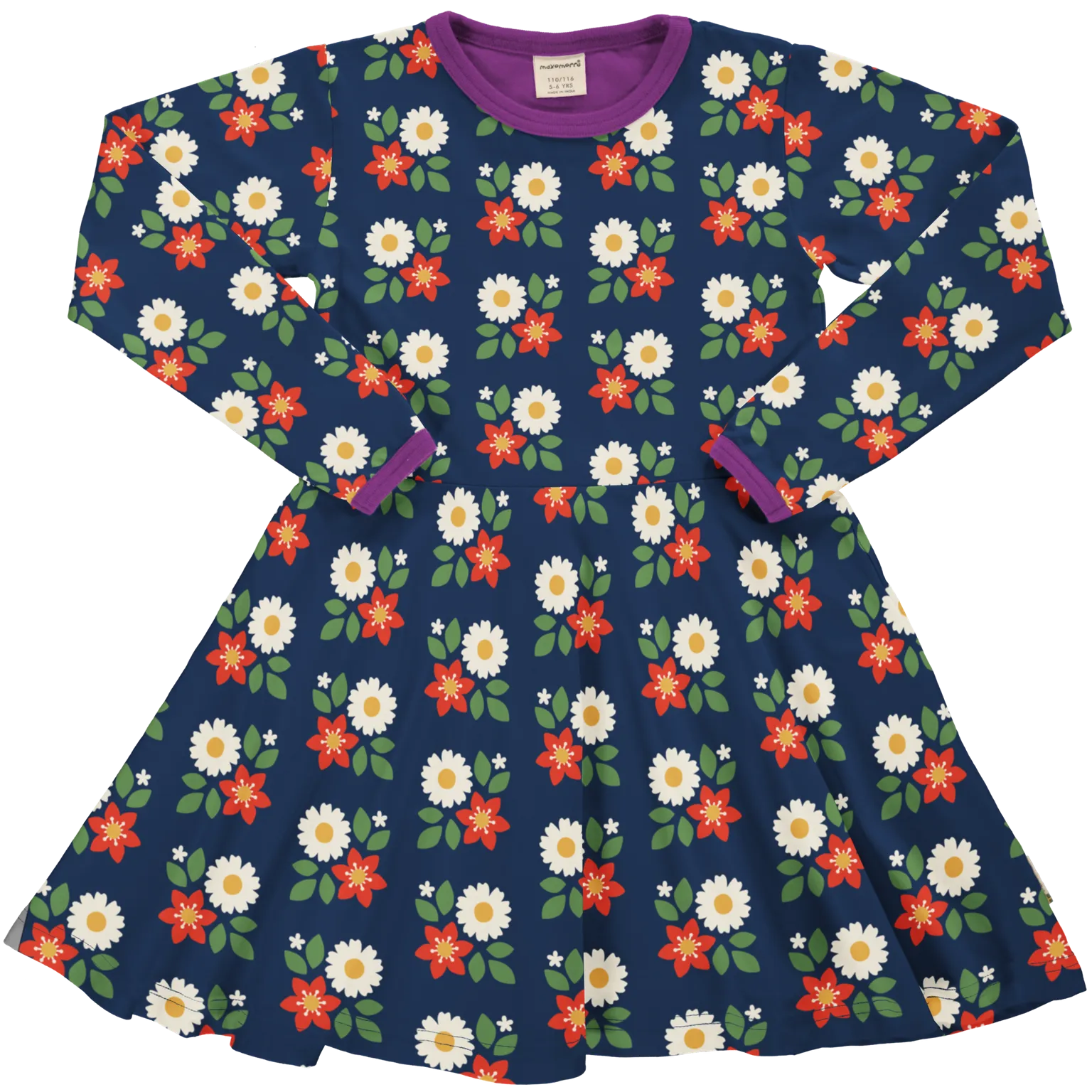 Maxomorra Circle Dress - Dream Job Flowers - Long Sleeved