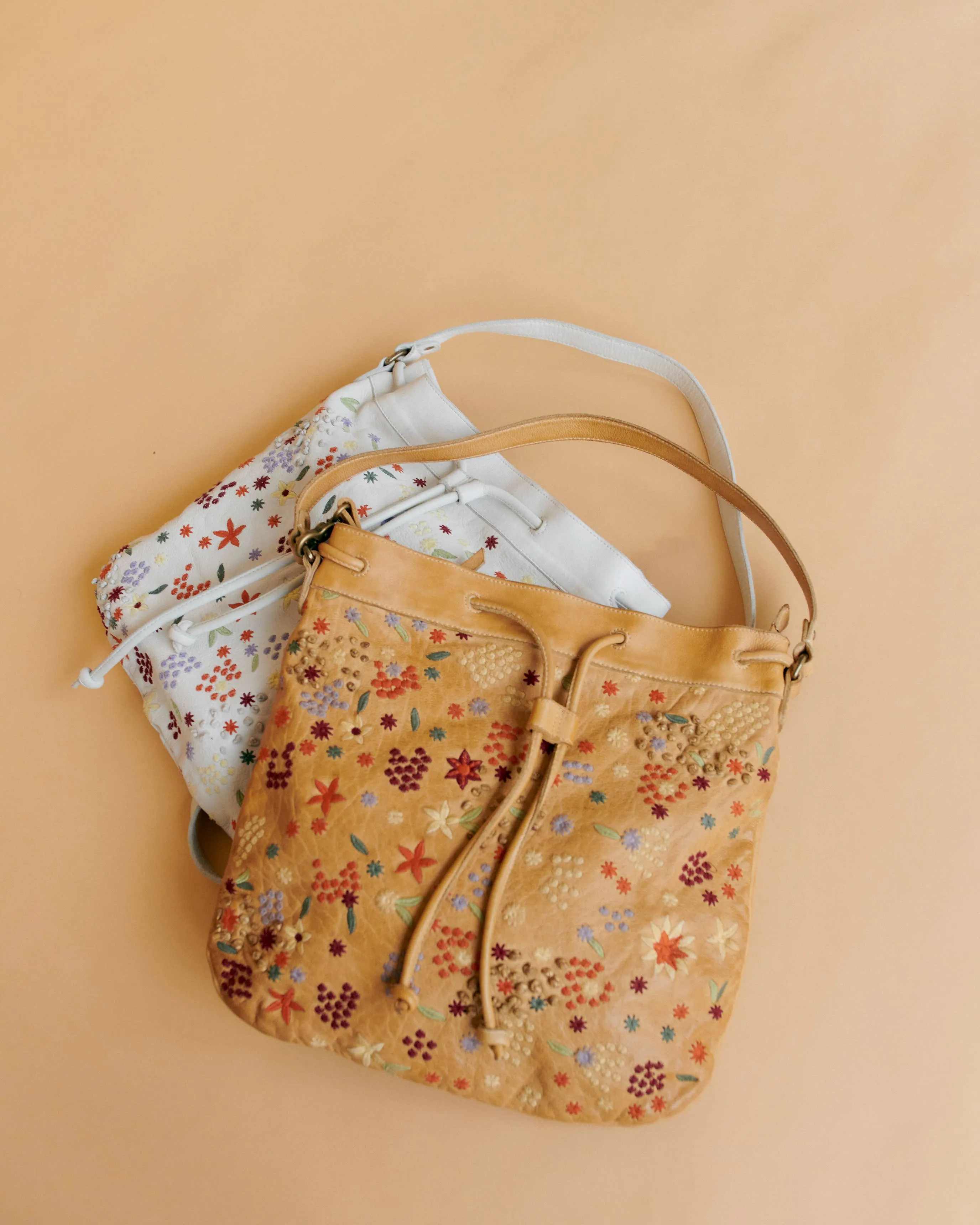 Meadow Handcrafted Leather Shoulder Bag: Mustard & White Latico