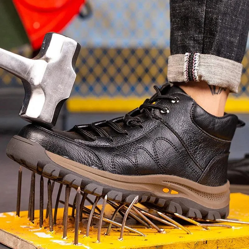 Men's Leather Work Boots - CS2563 Casual Safety Shoes