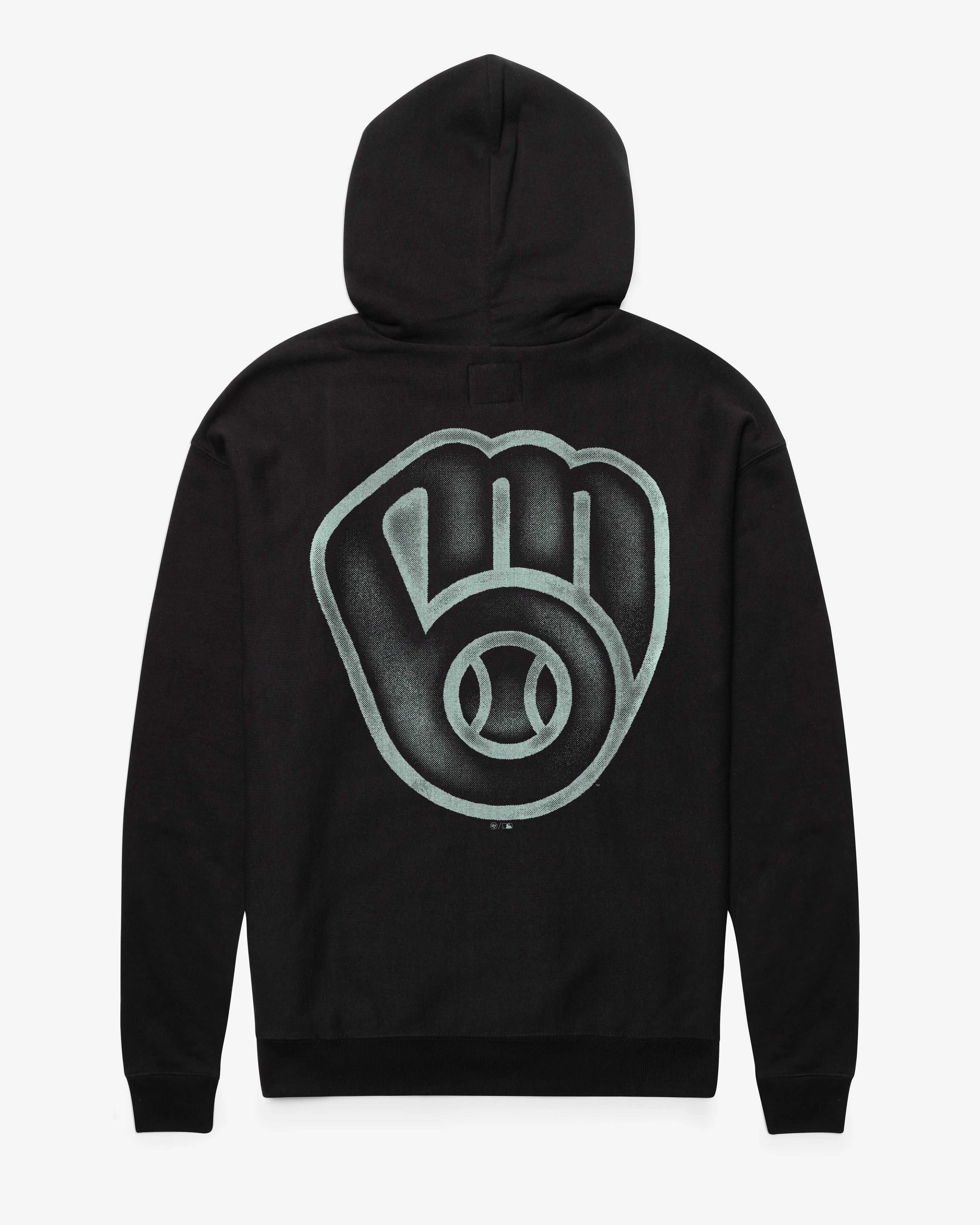 Milwaukee Brewers Monogram Backer '47 Foundation Hood - Google SEO friendly result: Milwaukee Brewers hood with monogram design 