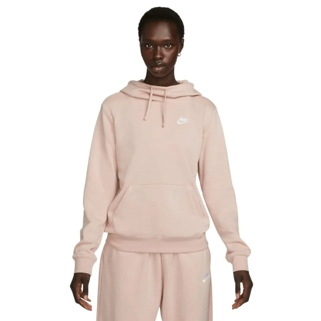 Nike Pink Funnel-Neck Hoodie for Women's Sports Club