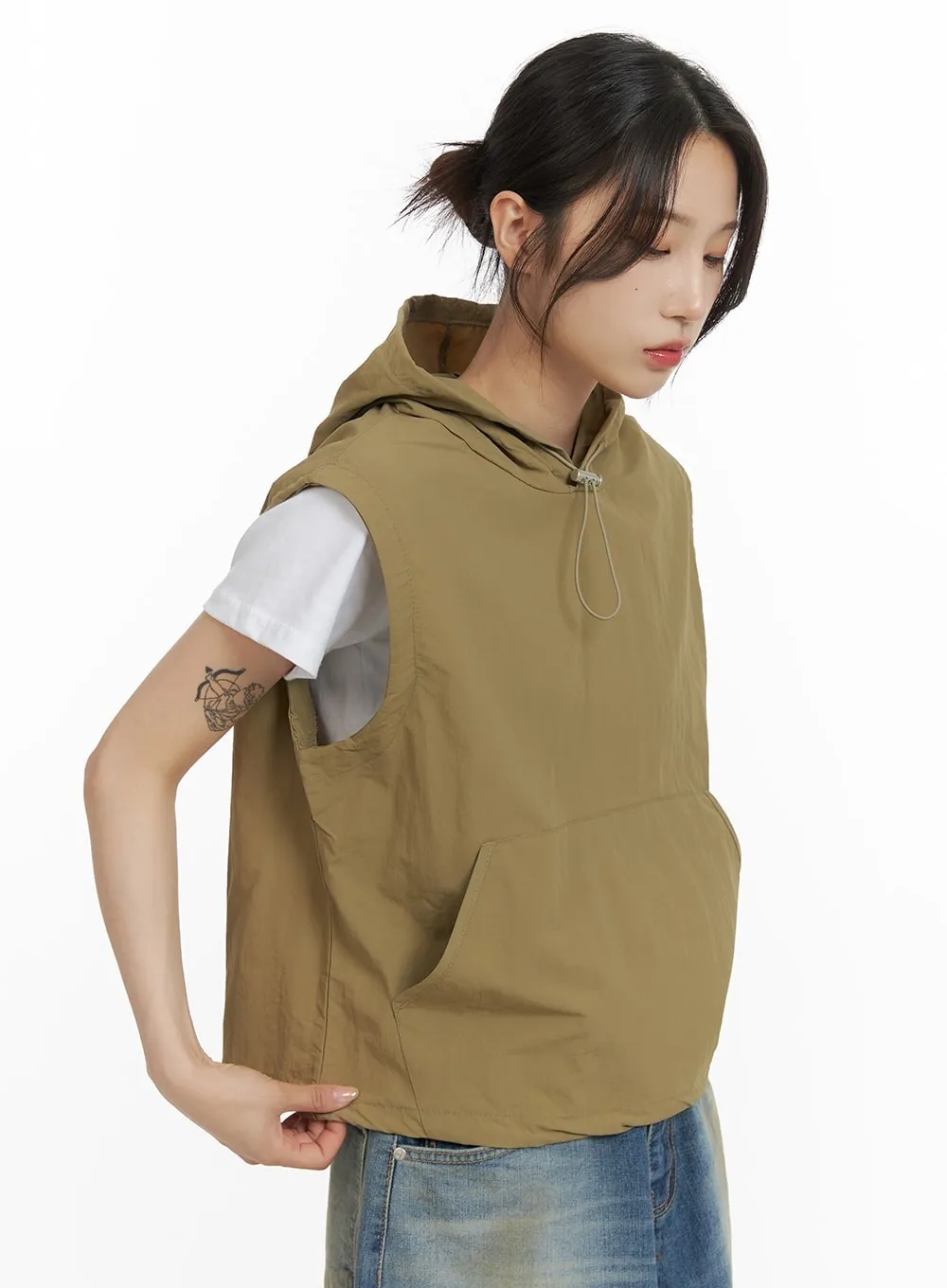 Nylon Pocket Hooded Vest - CM426