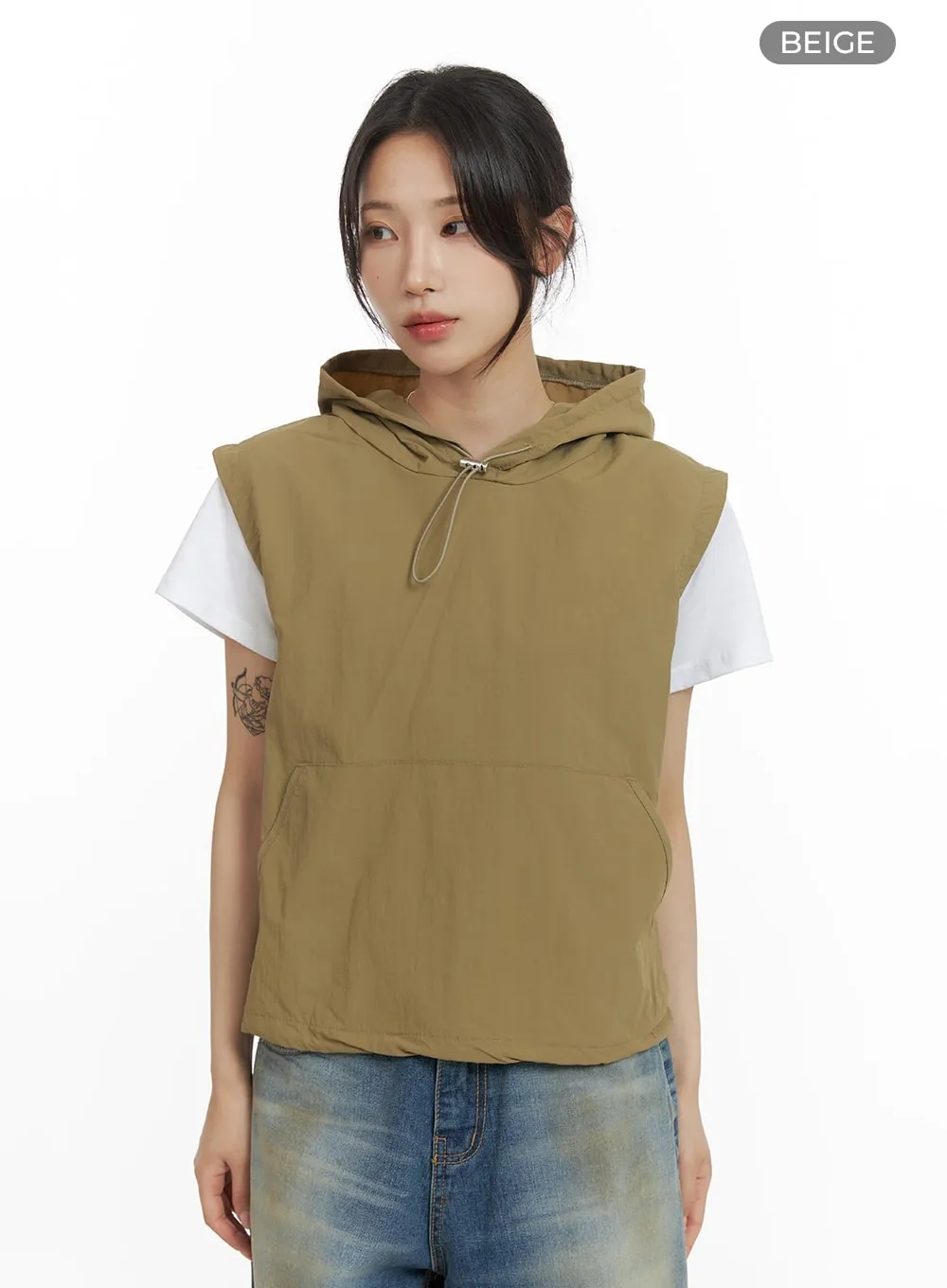 Nylon Pocket Hooded Vest - CM426