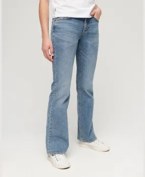 Organic Cotton Slim Flare Jeans | Dark Indigo Aged