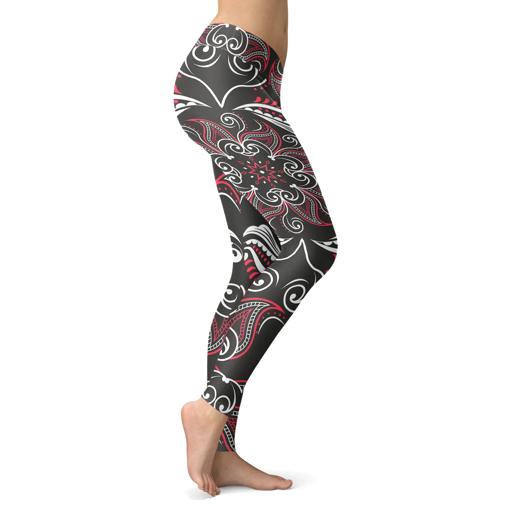 Pink and Gray Mandala Leggings