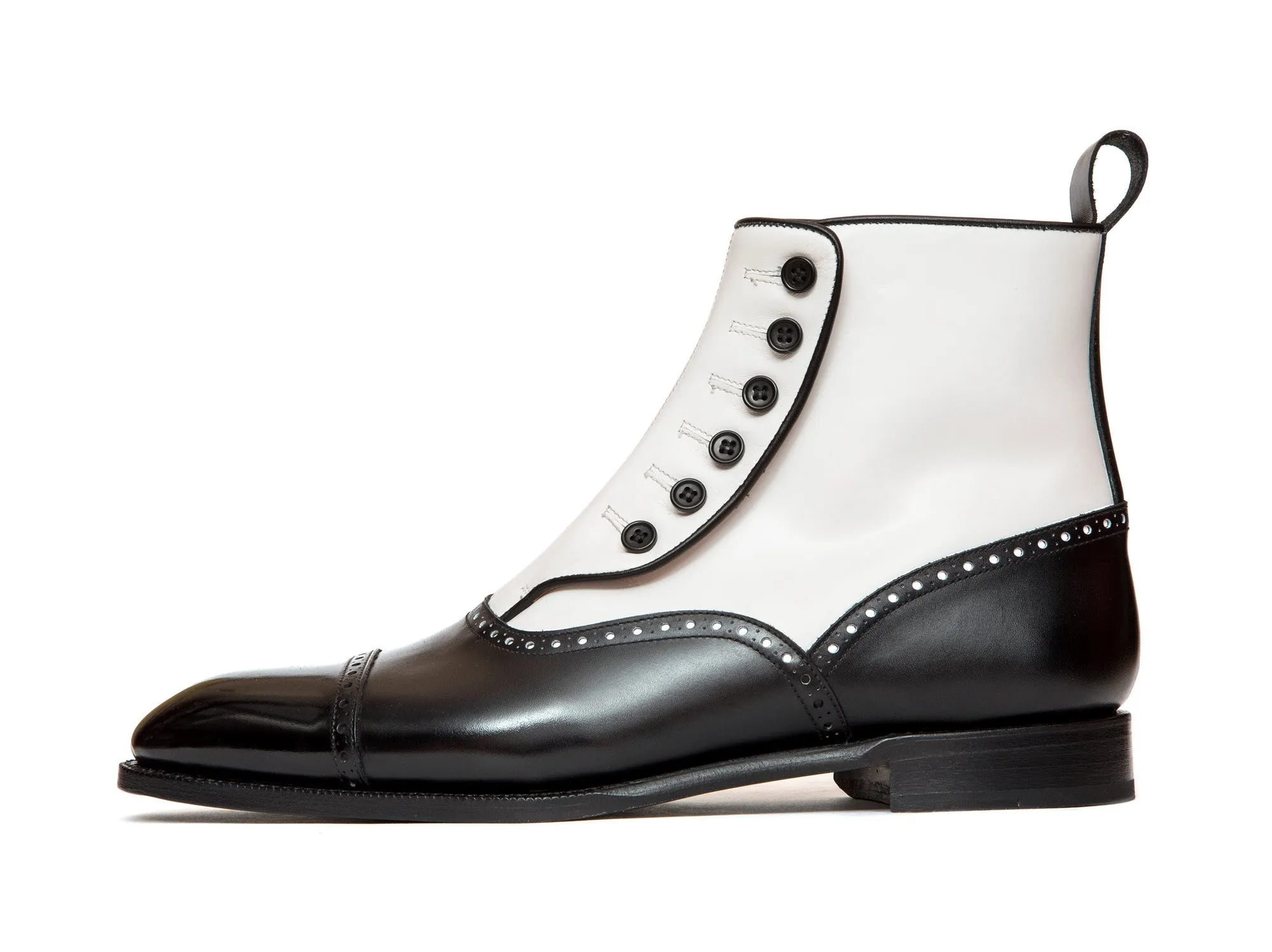 Puyallup MTO Black Calf White Calf NGT Last Single Leather Sole - High-Quality Customizable Dress Shoes for Men