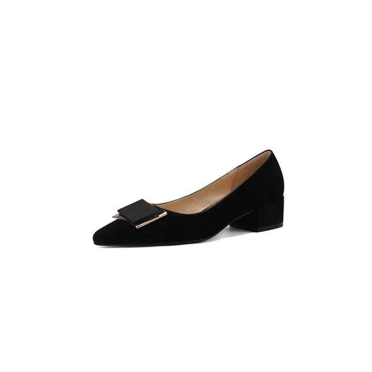 QM1252 Womens Casual Shoes, Chunky Heel Pumps
