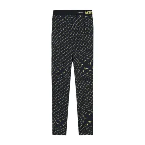 Sapphire Logo Leggings Woman Black Yellow Fluorescent