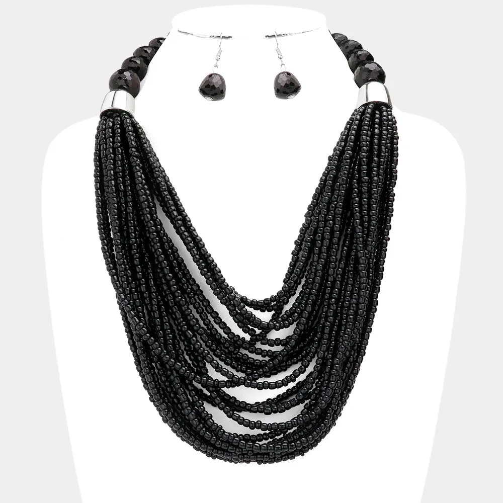 Seed Bead Necklace Layered 