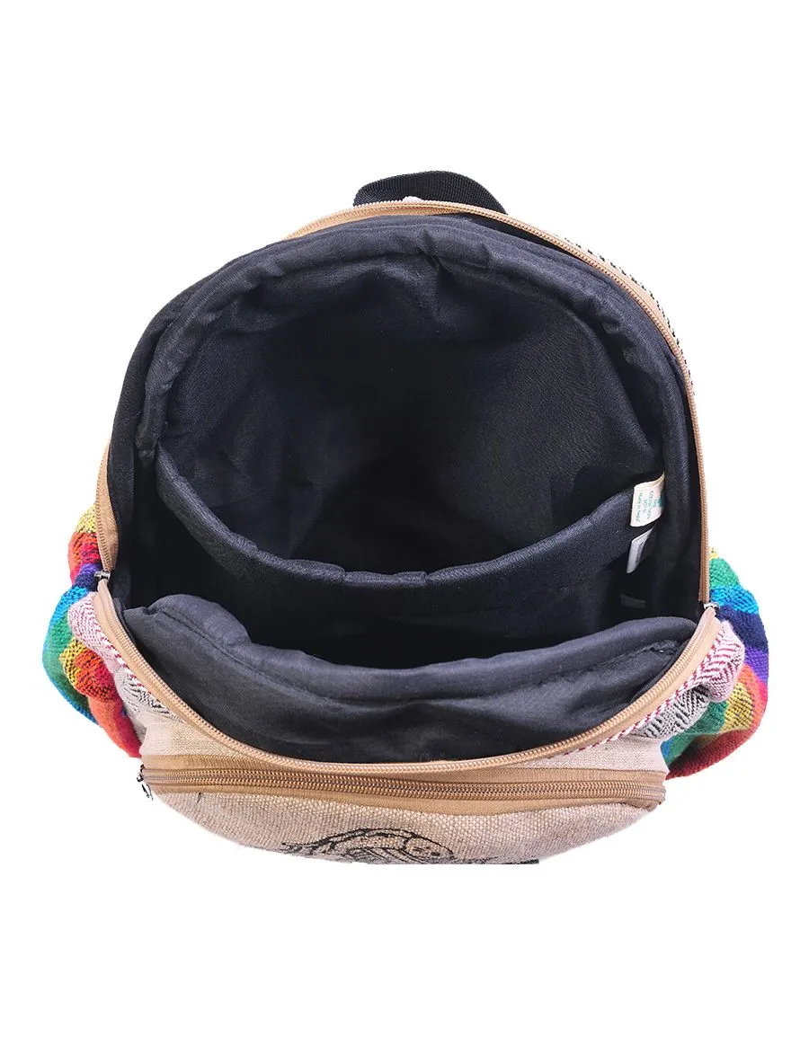 Shiva Print Hemp Backpack