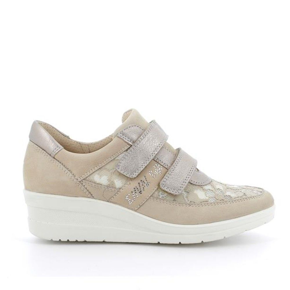 sneakers wedge heel beige women's shoes-7271433