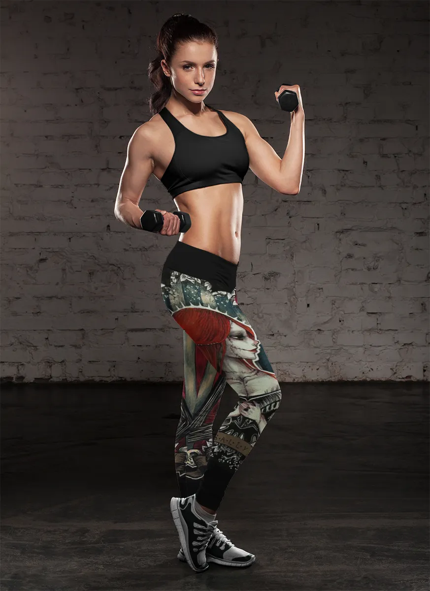 Sugar Skull Sally and Jack Leggings - Yoga Pants