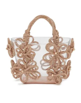 Transparent Crystal Floral Handbag