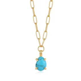 Turquoise Chunky Chain Statement Necklace