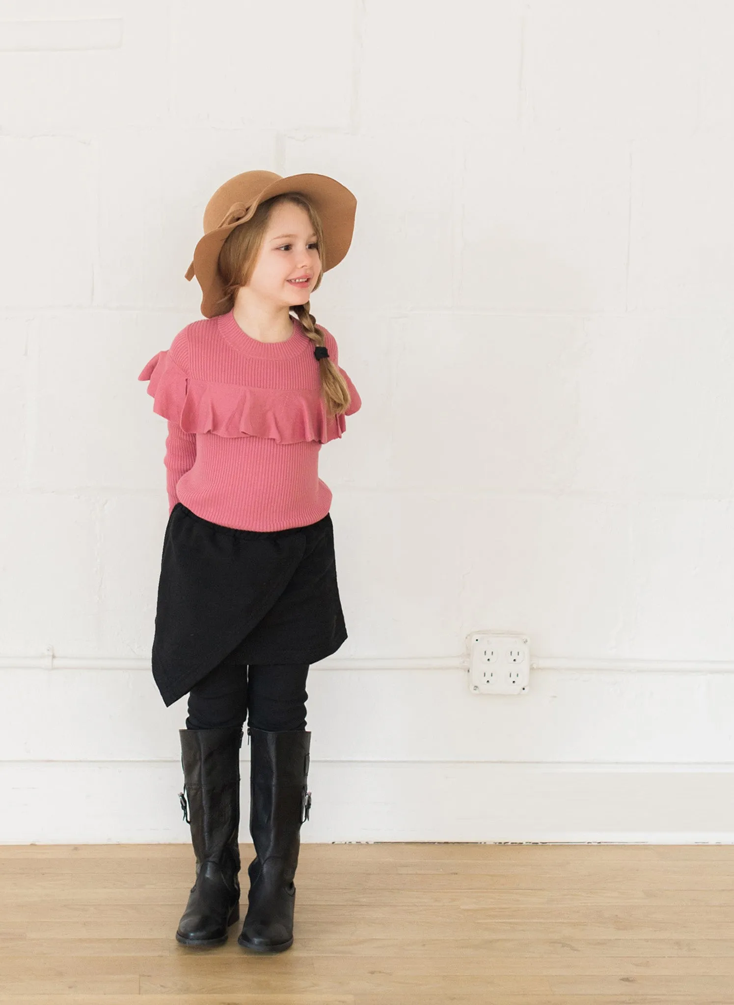 Vierra Rose Red Plaid Wrap Skirt Leggings