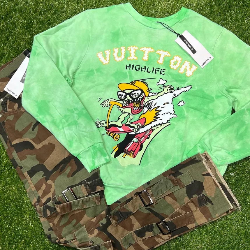 Vuitton Green Tie Dye Crewneck - C6
