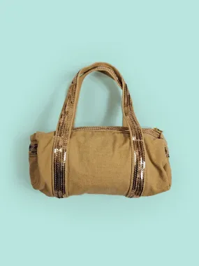 Y2K Boho Mini Bag - Small Canvas Bag with Gold Sequins